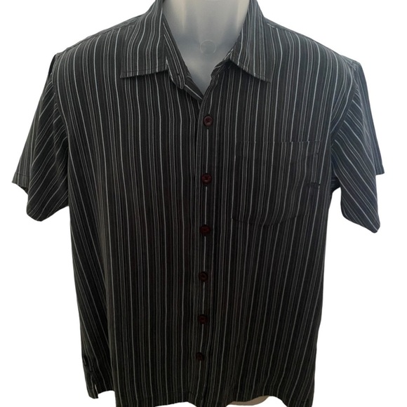O’NEILL Surf Dark Gray & Silver Striped Collared Soft Shirt Men S Small - Picture 1 of 7